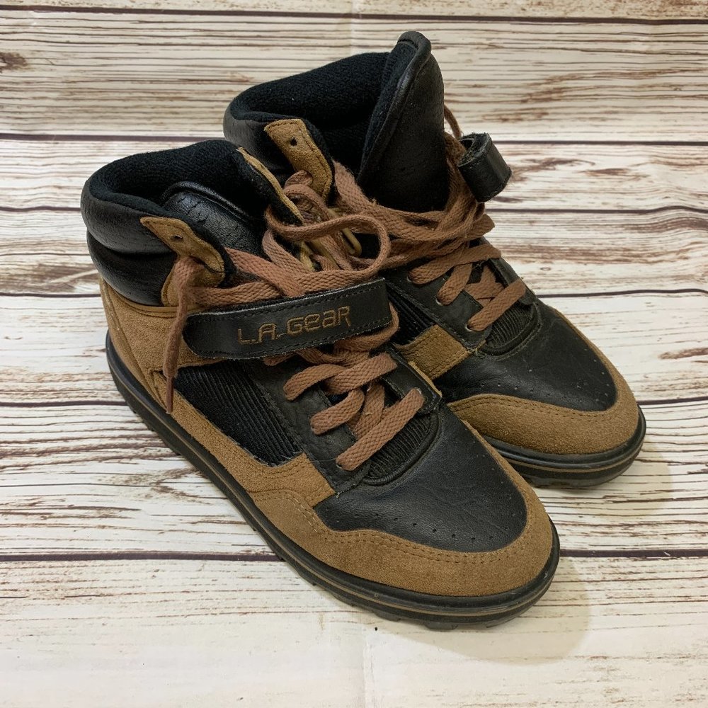 Vintage 90s LA Gear Brown Black Hiking Boot Sneaker